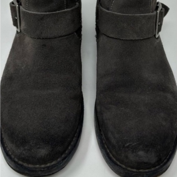 Frye Vicky Engineer Combat Moto Boots Charcoal Suede Size 6 - Picture 5 of 12